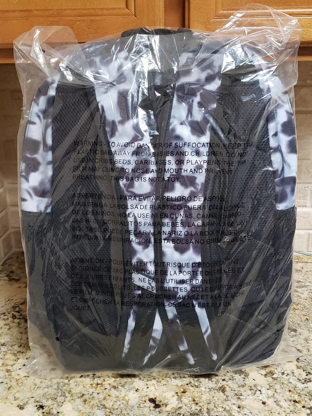 Puma Classic Core Backpack Bag In Black/Gray Camo Pattern
